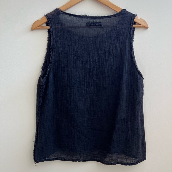 UZI Faded Black Frayed Tank - Picture 3 of 9